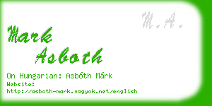mark asboth business card
