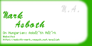 mark asboth business card